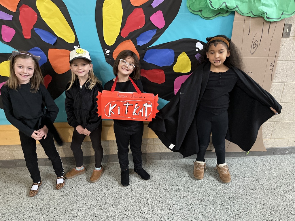 Students dress in  outfits with a rhyming theme.