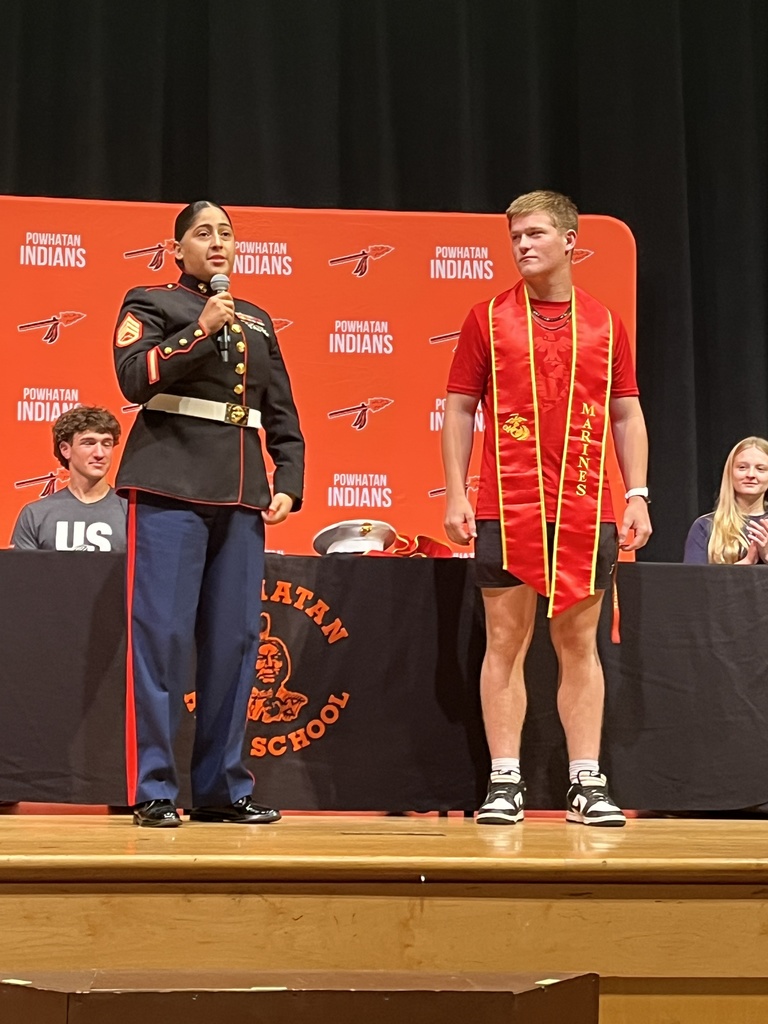 A military service member talks about a student who will be signing a letter of intent at a military signing day ceremony.