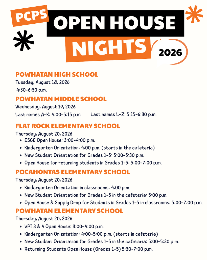 PCPS open house nights 2026 schedule, which is also written out in the post.
