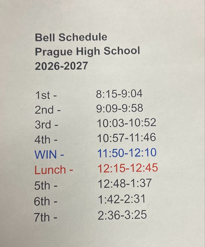 2026-2027 Bell Schedule