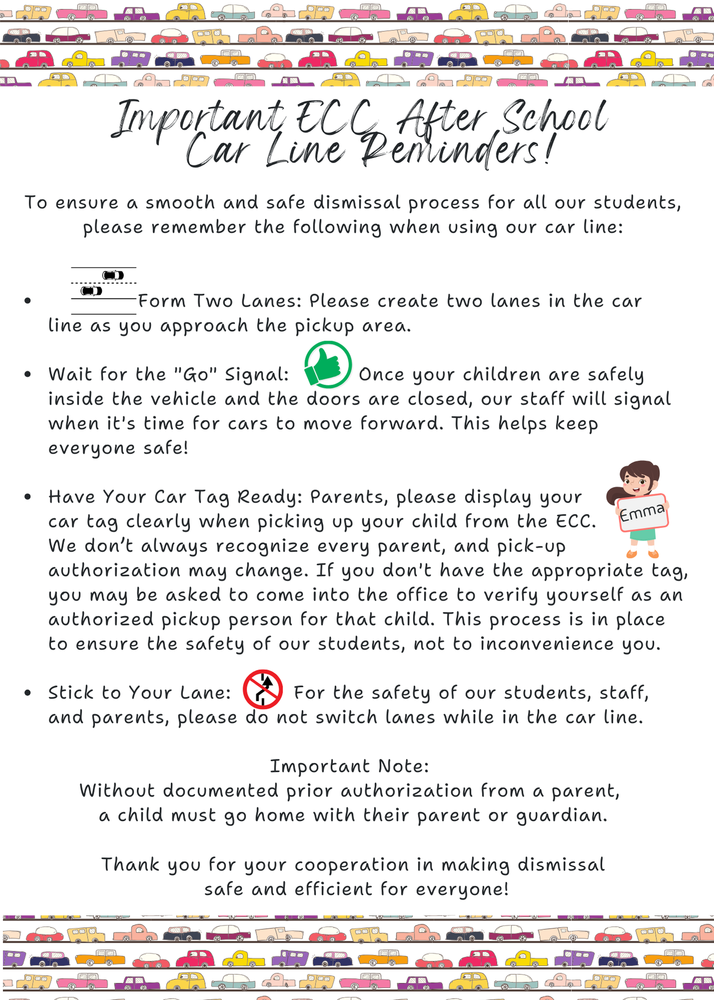 ECC Car Line Reminders