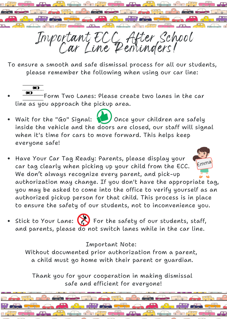 ECC Car Line Reminders