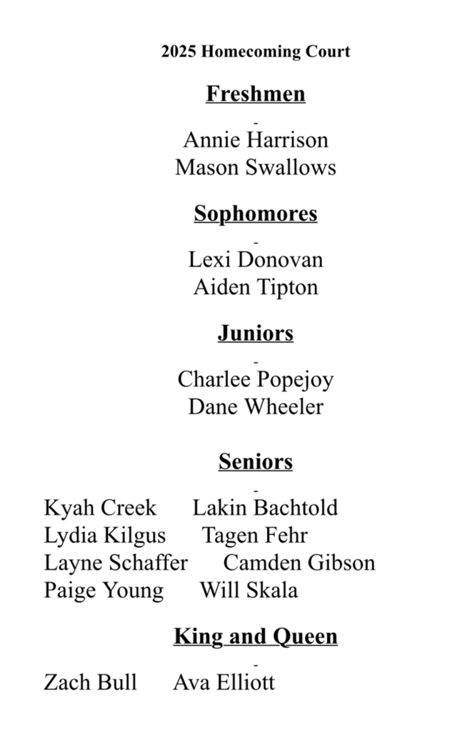 2025 Homecoming Court