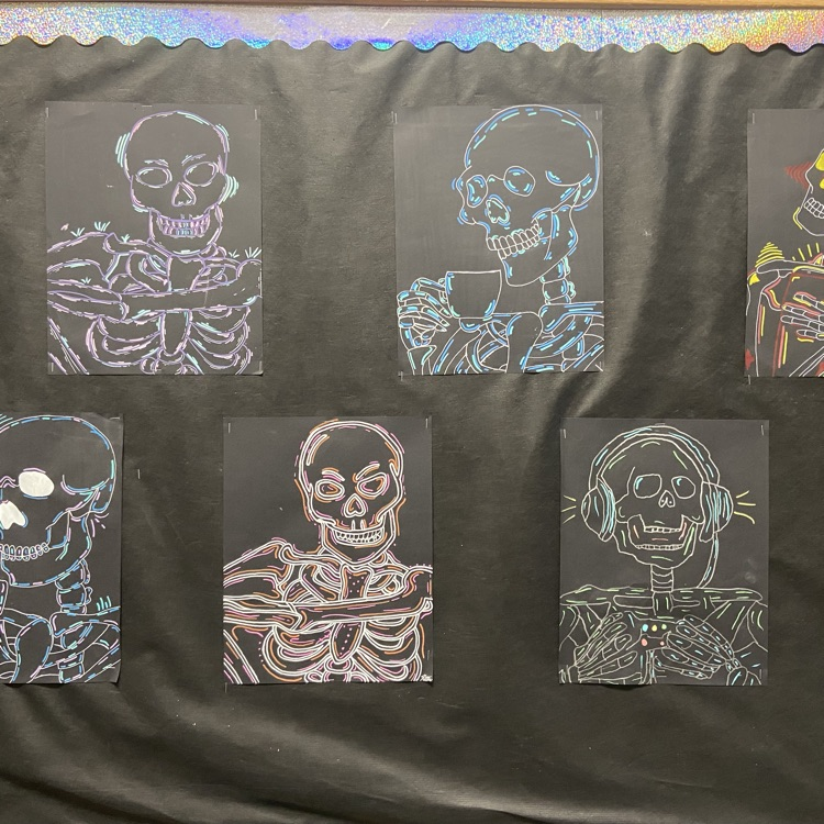 Neon Skeletons by the 10/11 Art Class