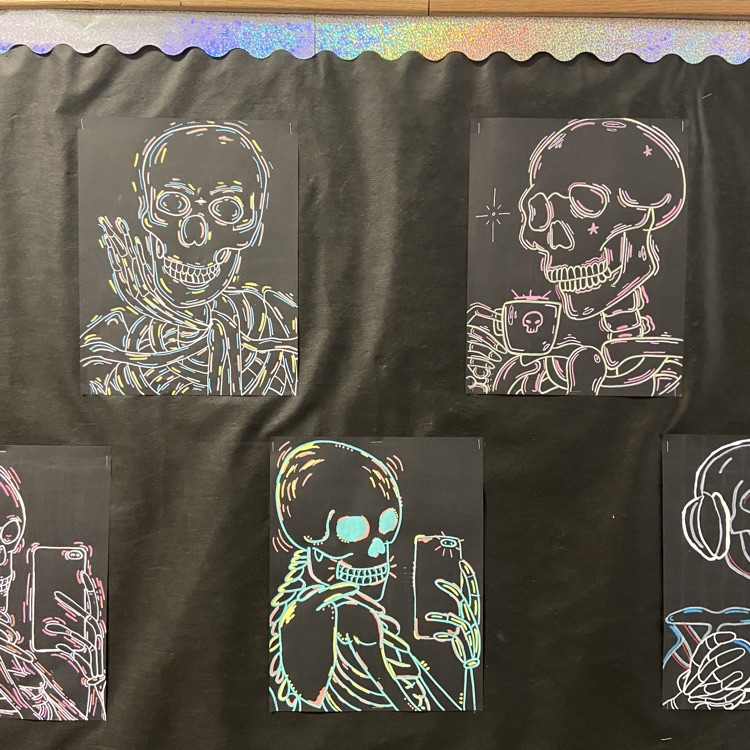 Neon Skeletons by the 10/11 Art Class