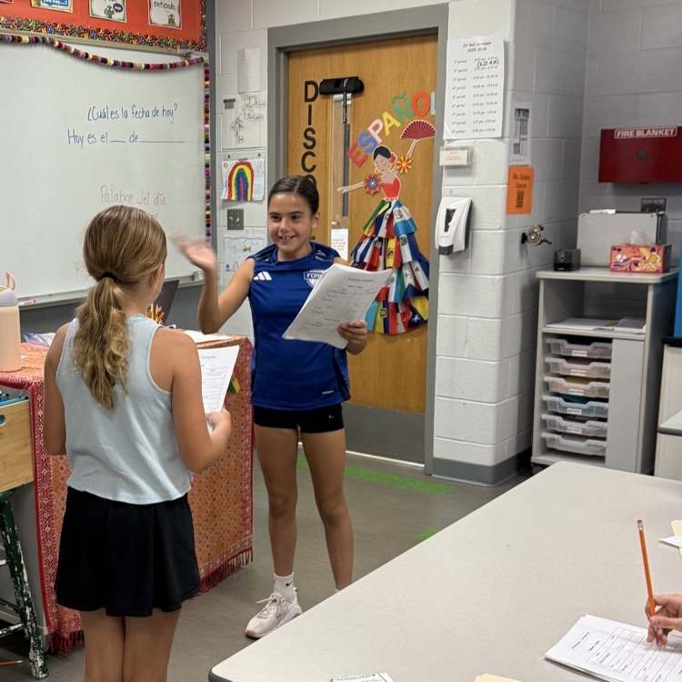 Big confidence starts with small talk! Our 5th graders are putting their new skills to work and having basic conversations in Spanish!