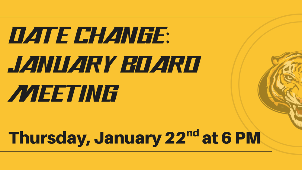 Board meeting date changed to Thursday, January 22 at 6:00 pm