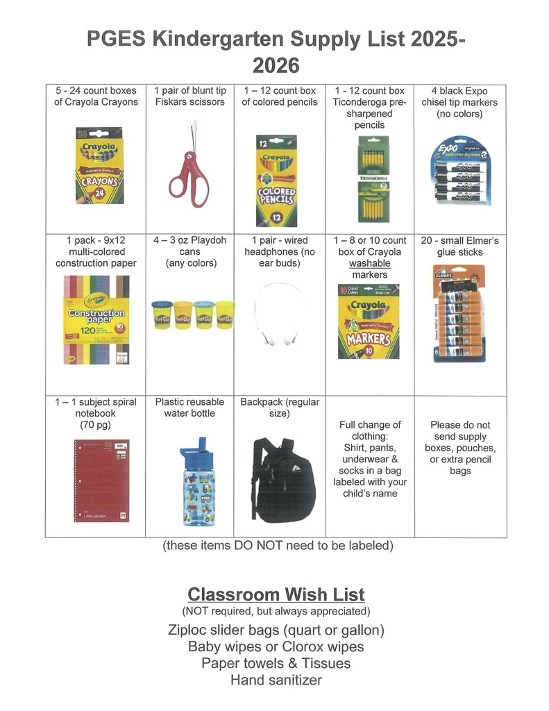 Kindergarten List