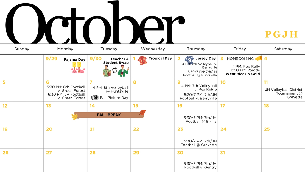 October Calendar