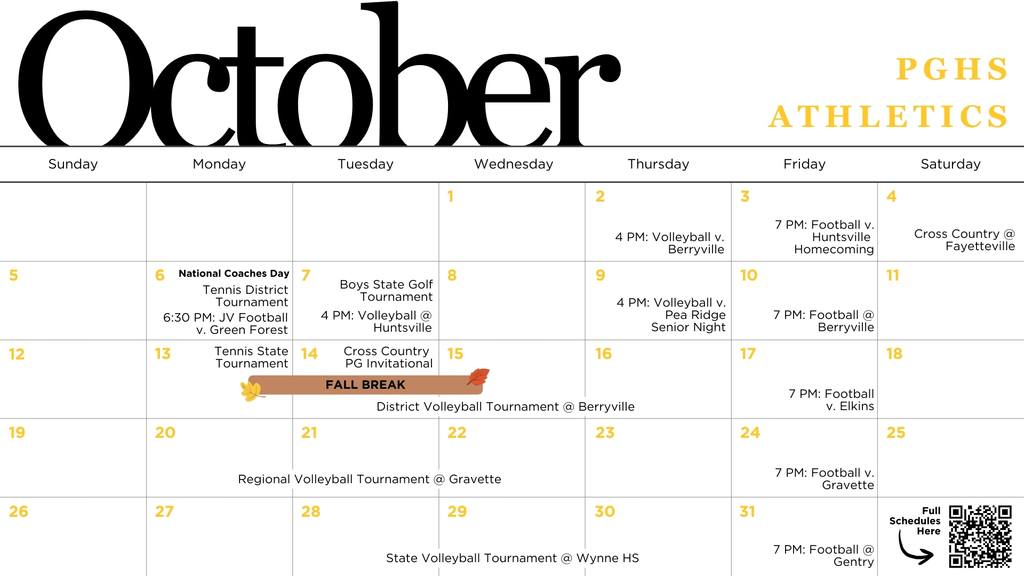 Athletics Calendar