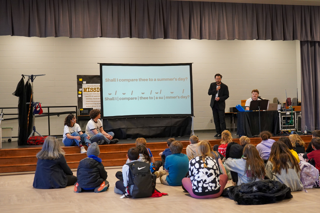 Theater Squared performing for middle school students