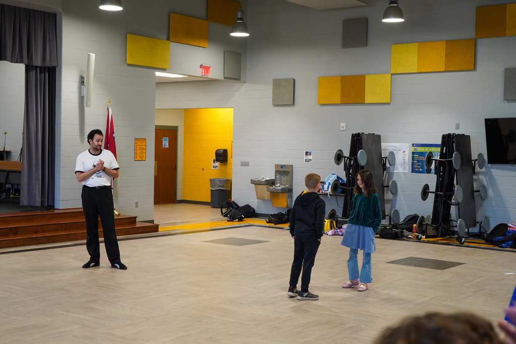 Theater Squared performing for middle school students