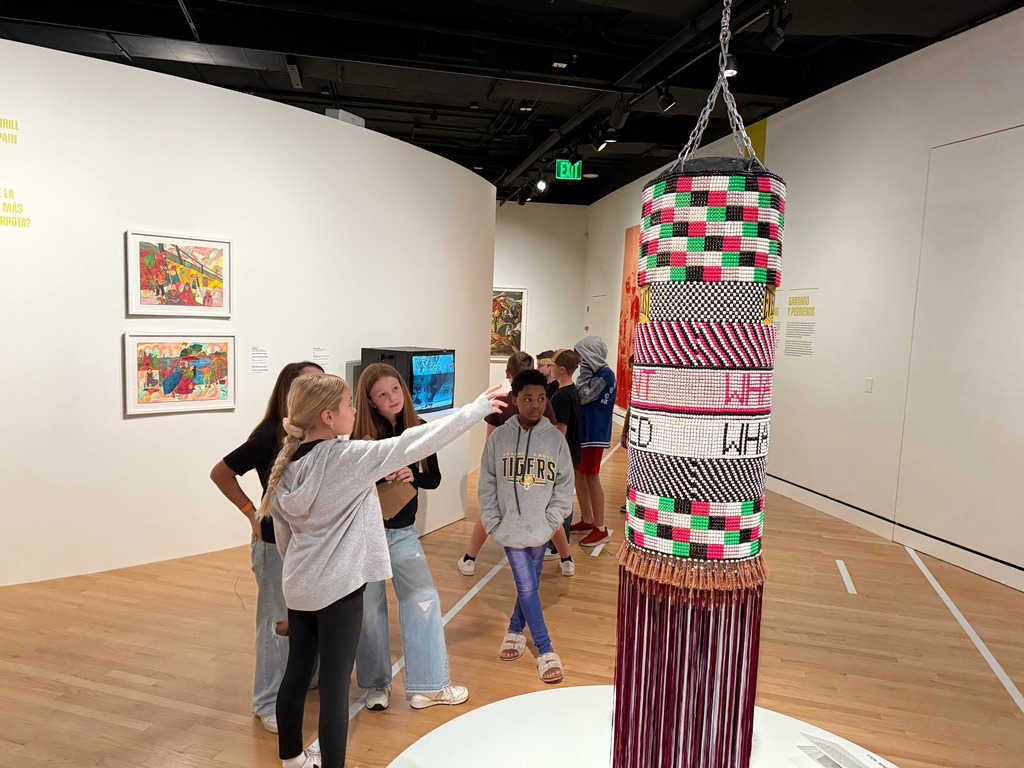 Middle School students exploring Crystal Bridges Museum 