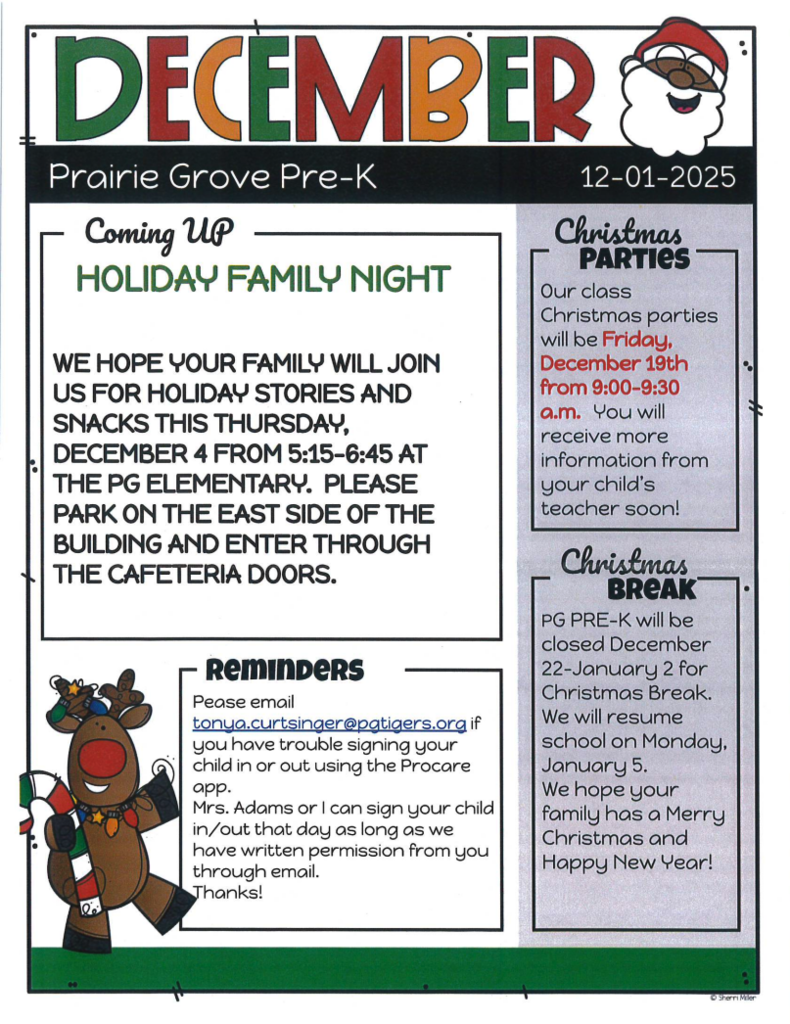 December Preschool Newsletter 