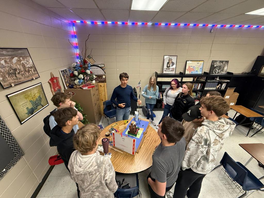 Student with a civil war project