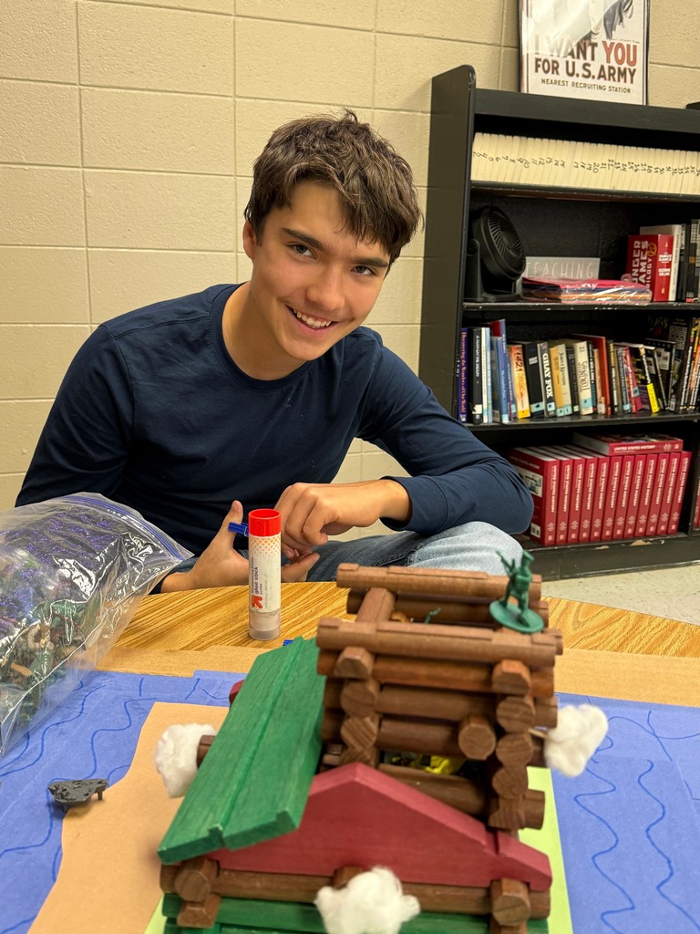 Student with a civil war project
