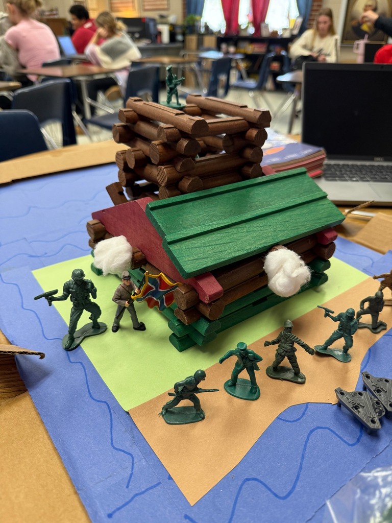 Student with a civil war project