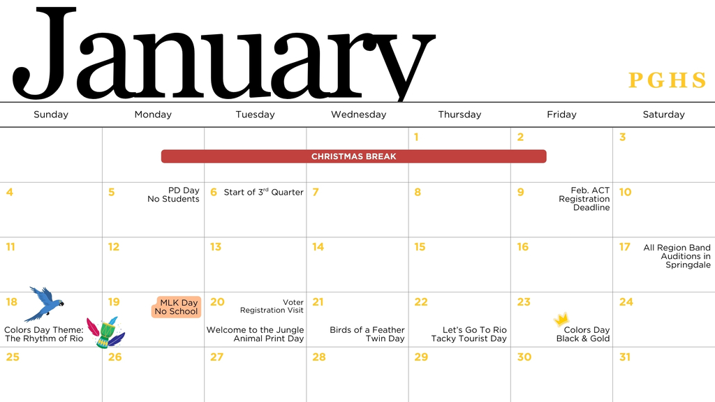 January Calendar