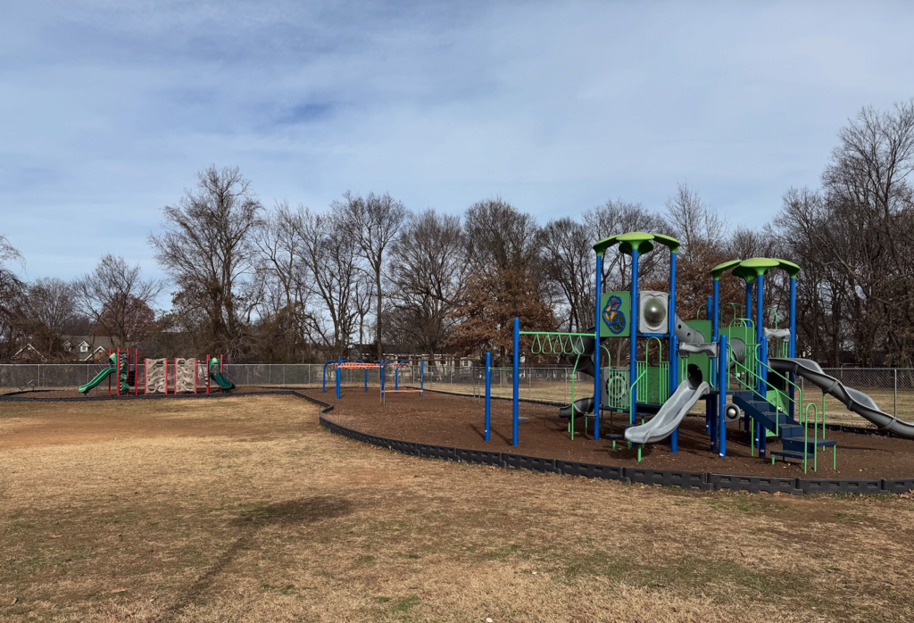 The elementary school playground sets