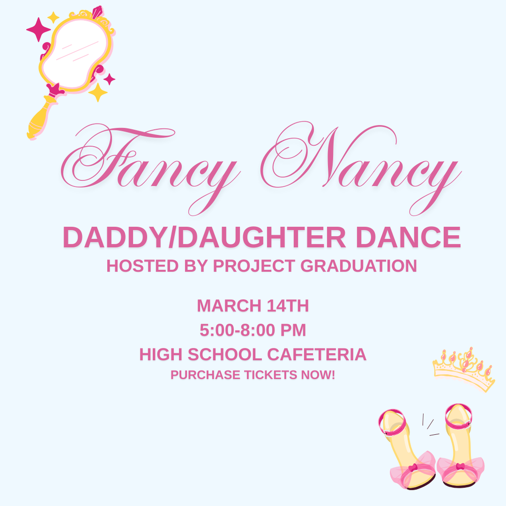Fancy Nancy Daddy Daughter Dance will be on March 14 from 5 to 8 pm 