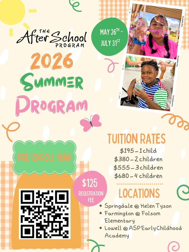 the after school program summer enrollment is now open