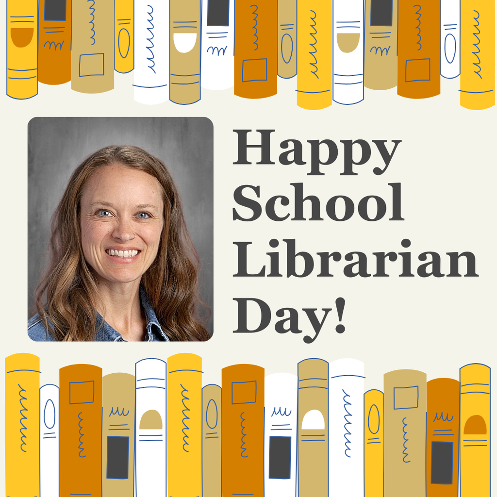 happy librarian day with a headshot of mrs.tibbit
