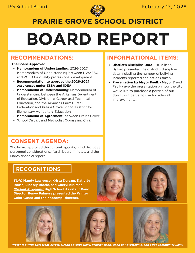 April 2026 Board Report Newsletter