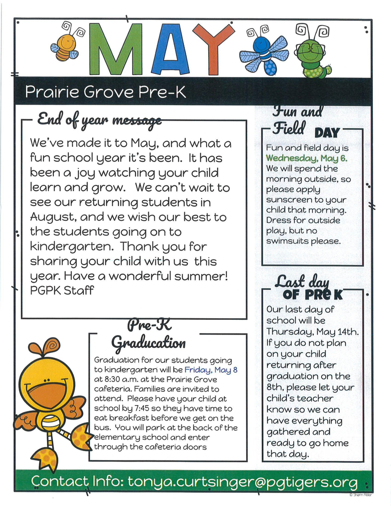 PRE-K END OF YEAR NEWSLETTER