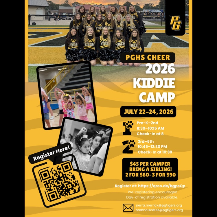 PGHS cheer kiddie camp flyer