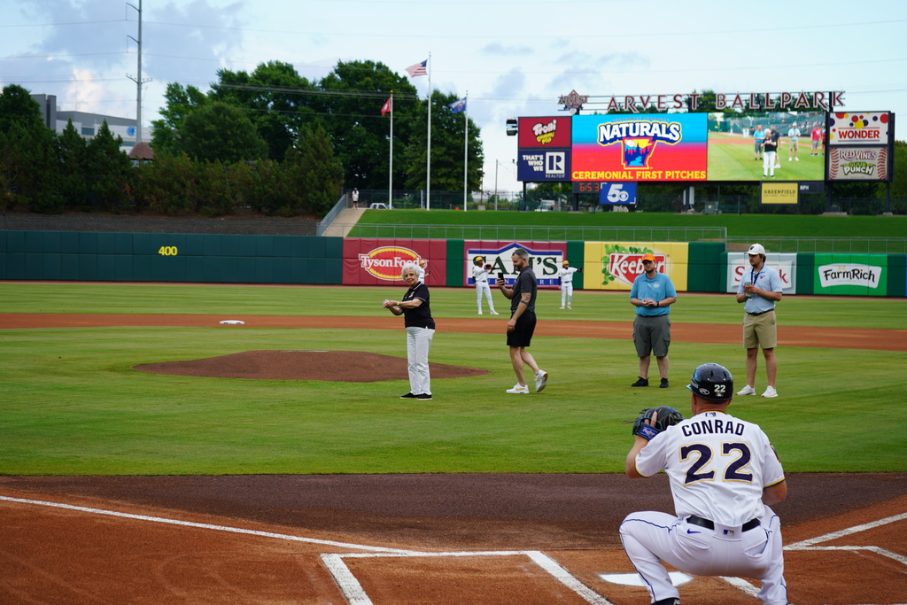 Ann Dunham Throwing The Ceremonial First Pitch