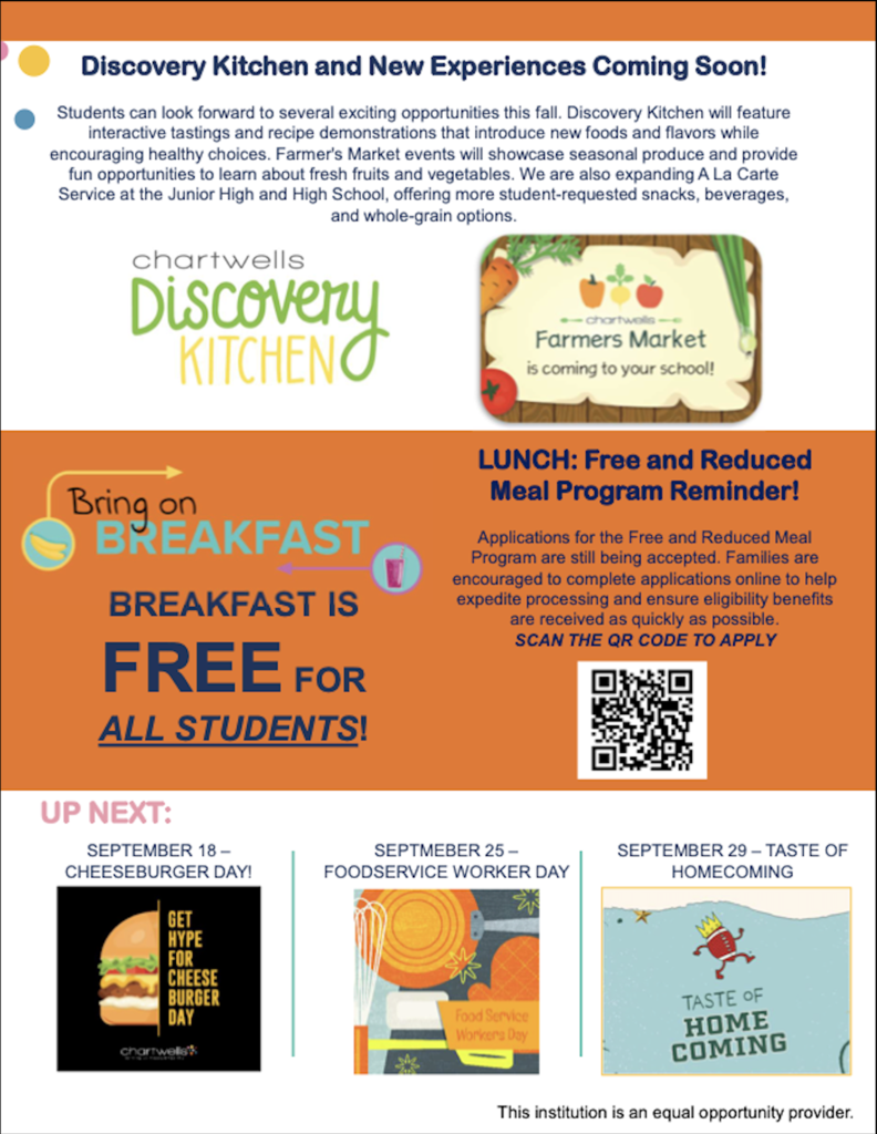 PGSD Food Services Newsletter Septeber 2026