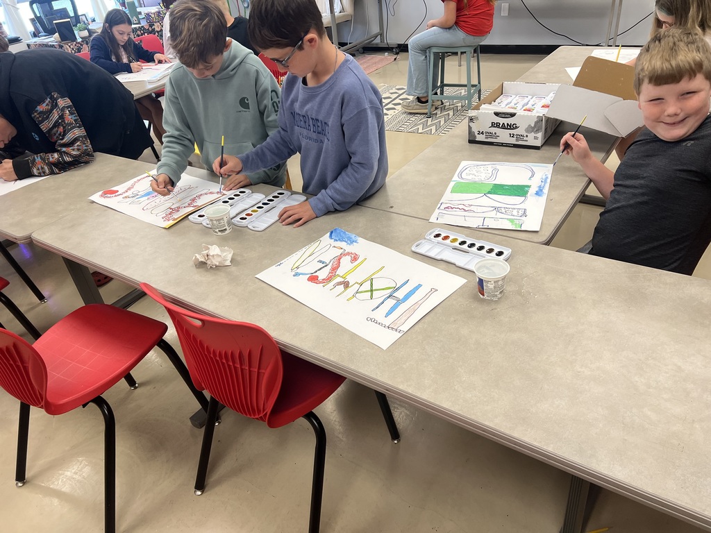 The students have worked with various materials to complete their projects.