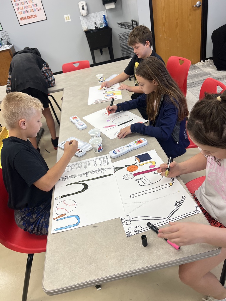 The students have been working hard on their autobiographical name art projects.
