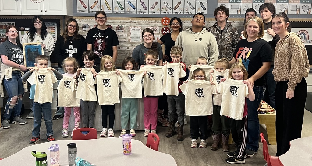 The PreK kids with their new panther shirts.