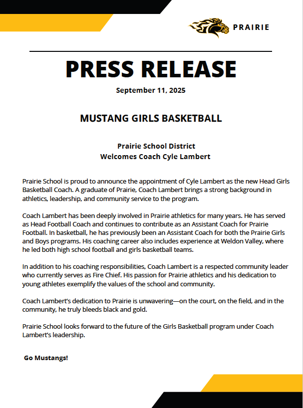 Press release - Basketball Coach 
