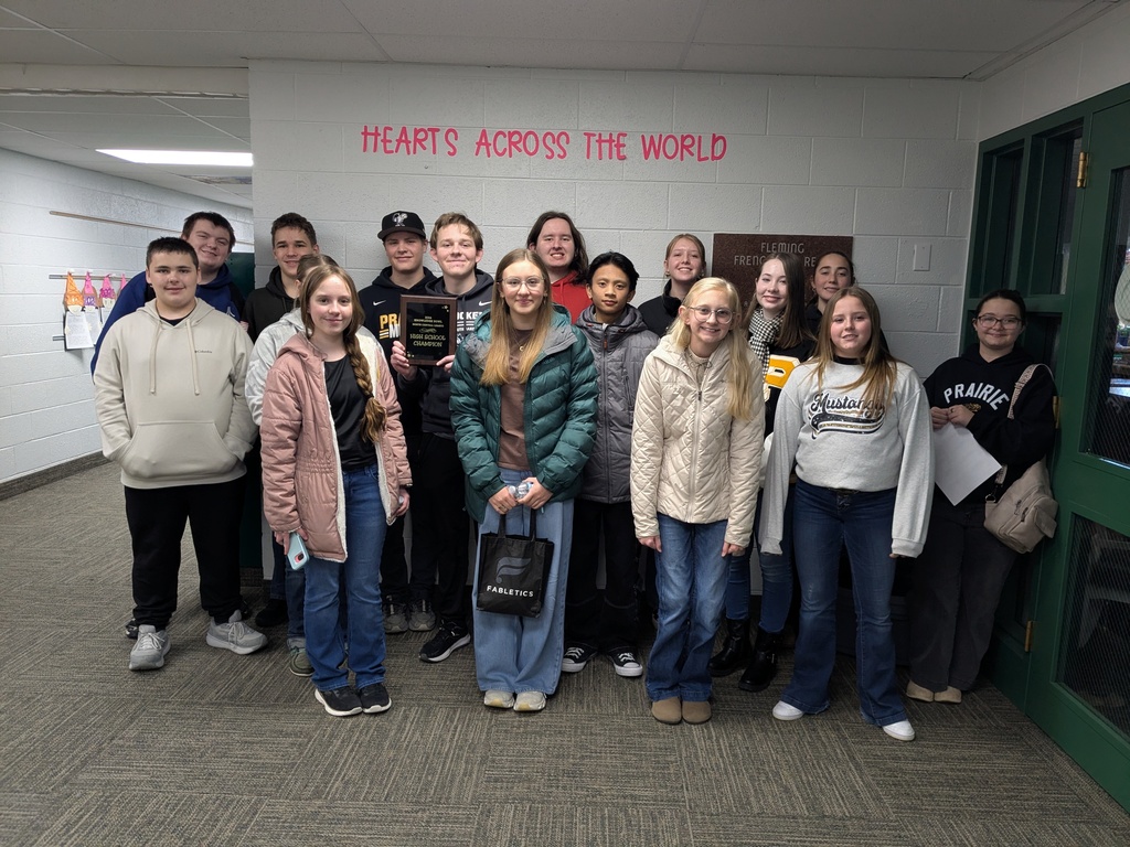 High School and Middle School Knowledge Bowl students at the league meet in Fleming.