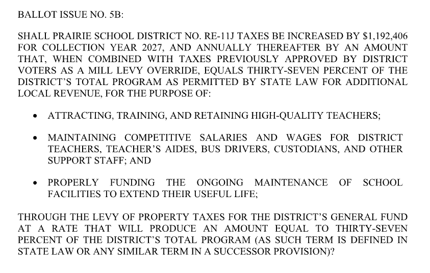 Ballot Issue 5B