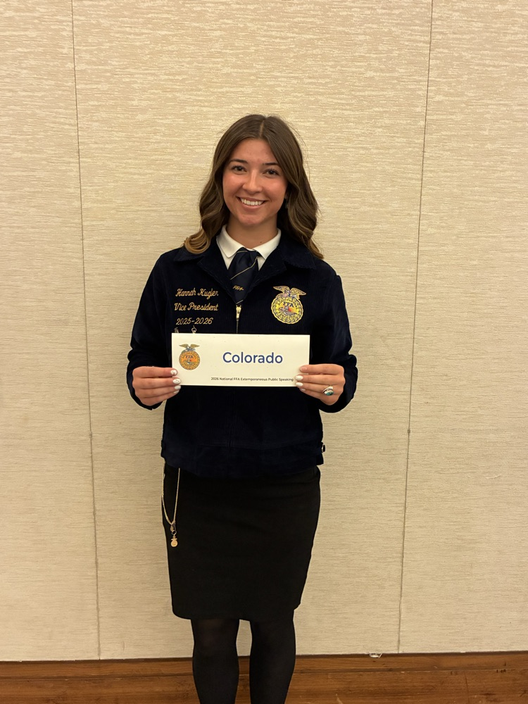 Hannah Kugler represented the state in the Extemporaneous Public Speaking Contest. She made it through the semi-final round!