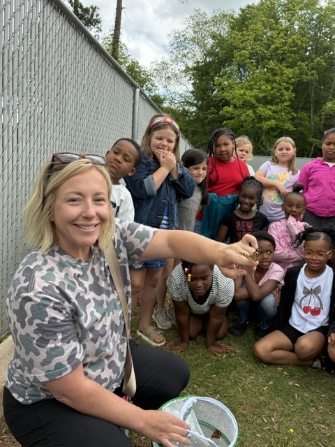 2nd grade classes releasing butterflies
