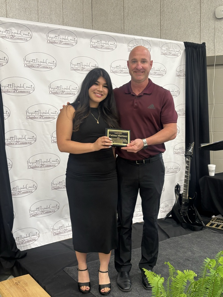 Student of the Year, Fatima with principal Poole 