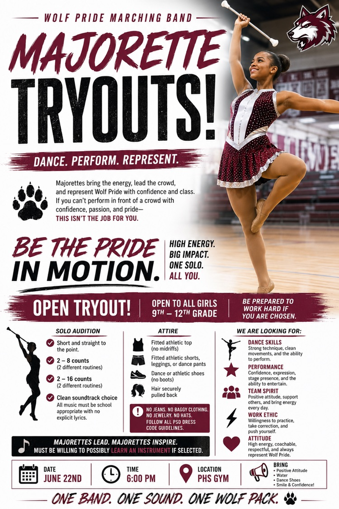 majorette tryout flyer