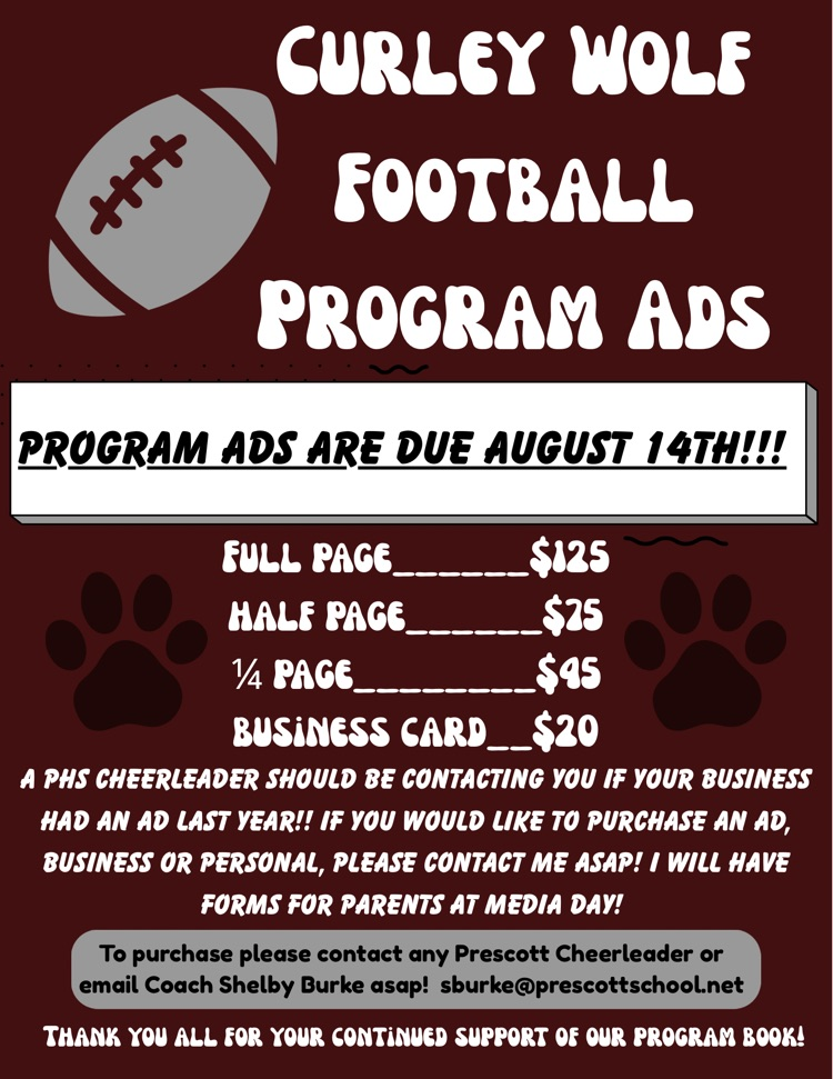 football program ad information 