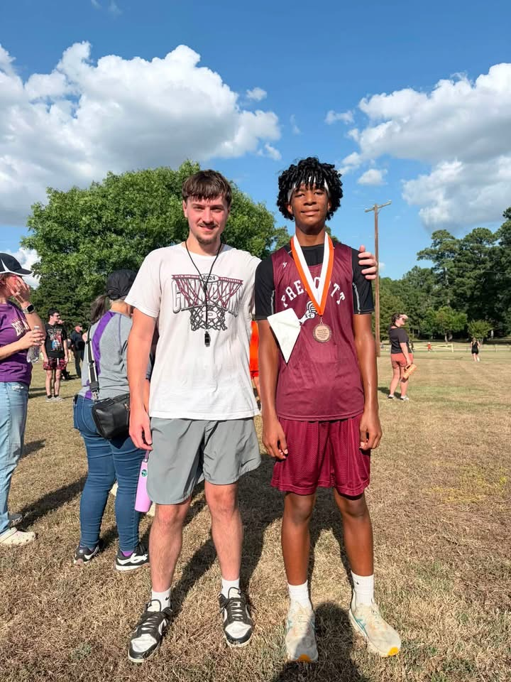 cross country runner with coach