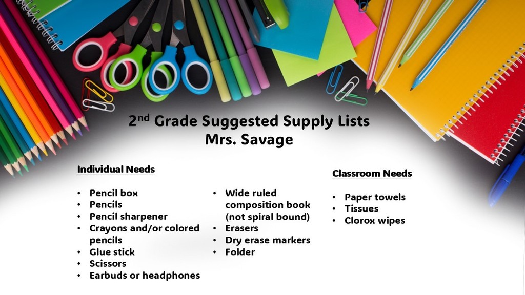 Suggested Supply Lists