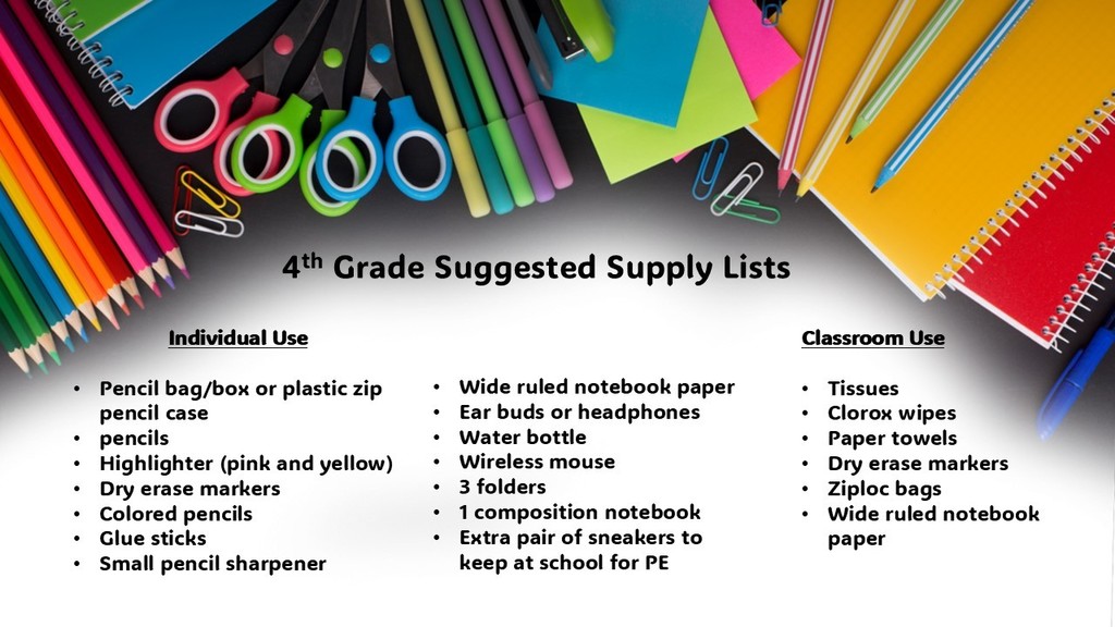 Suggested Supply Lists