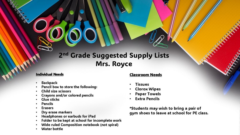Suggested Supply Lists