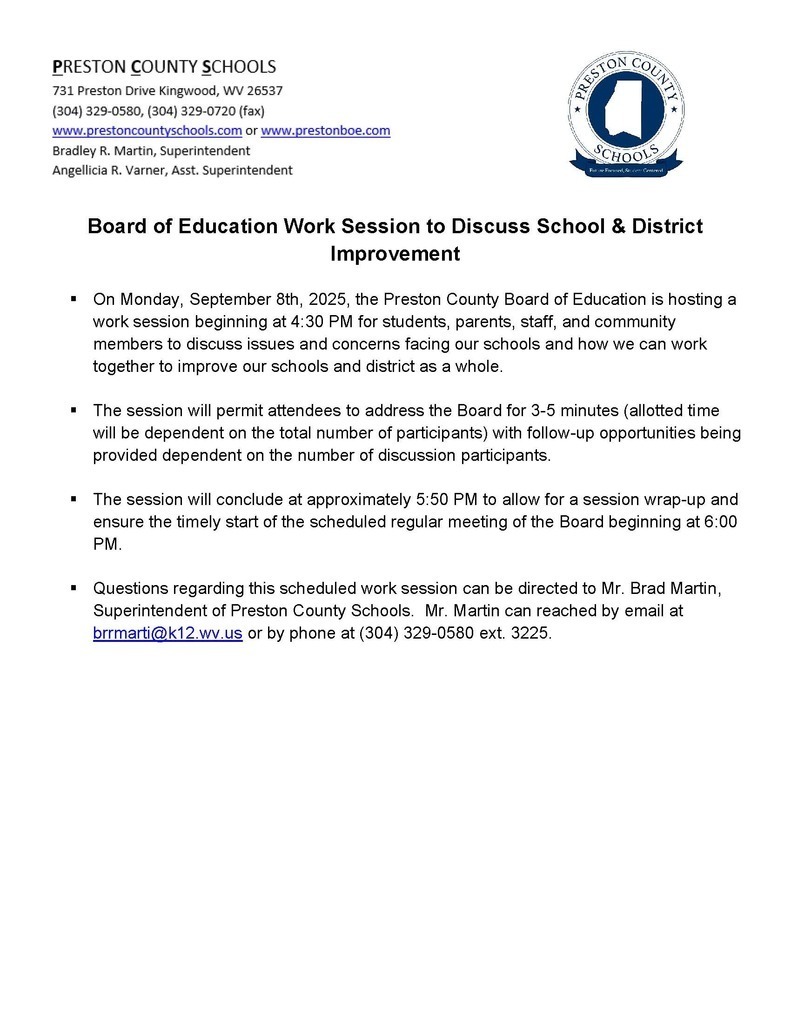 work session advertisement - information only