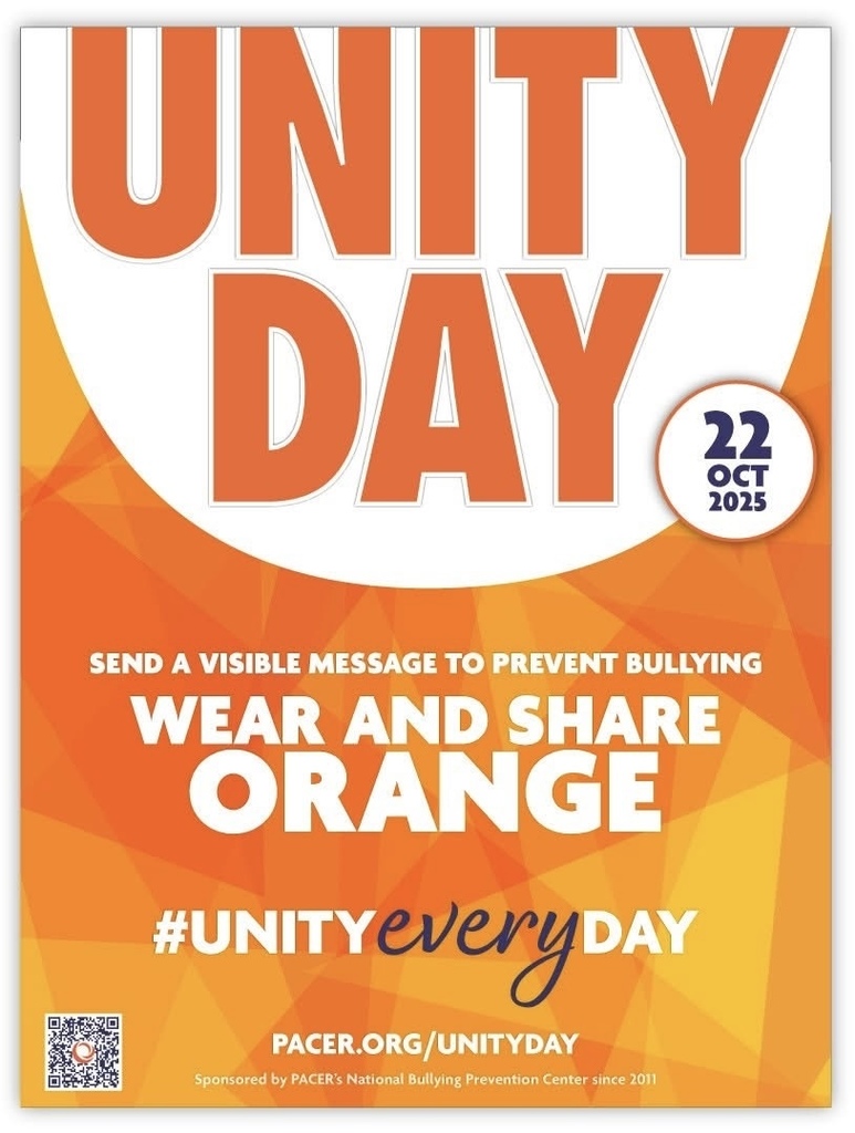 Wear orange on Wednesday, October 22nd for Unity Day!