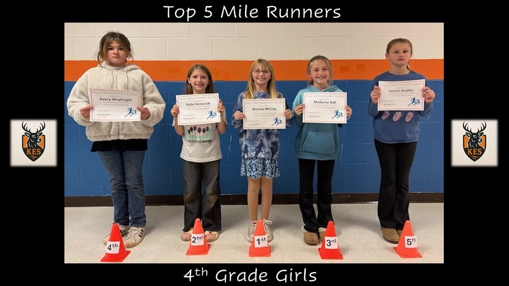KES celebrates the Top 5 boys and girls runners from 3rd and 4th grade