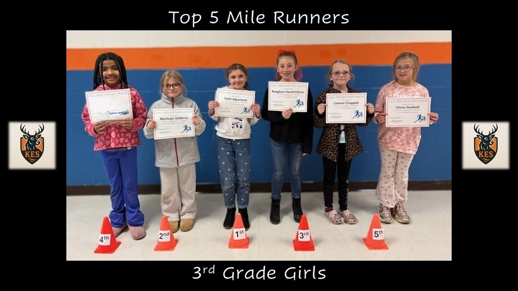 KES celebrates the Top 5 boys and girls runners from 3rd and 4th grade